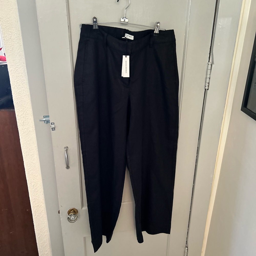 Banana Republic Black Wide Leg Linen Pants